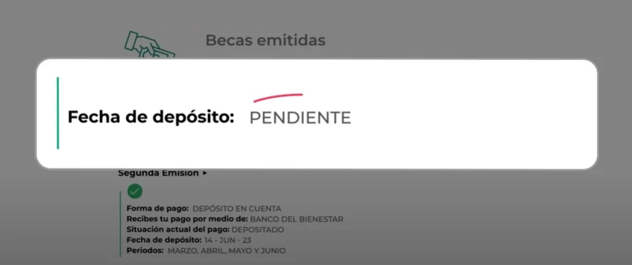Fecha de depósito del pago de la beca Benito Juárez en el Buscador de Estatus