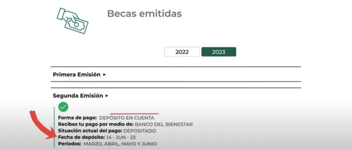 Fecha de depósito del pago de la beca Benito Juárez en el Buscador de Estatus