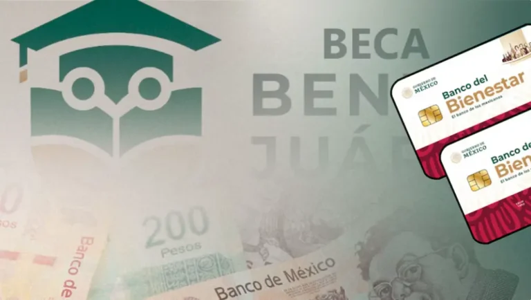 Estudiante cobrando la Beca Benito Juárez sin tarjeta en sucursal del Banco del Bienestar.